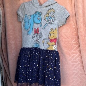 Disney Gray and Blue Kids Casual Dress